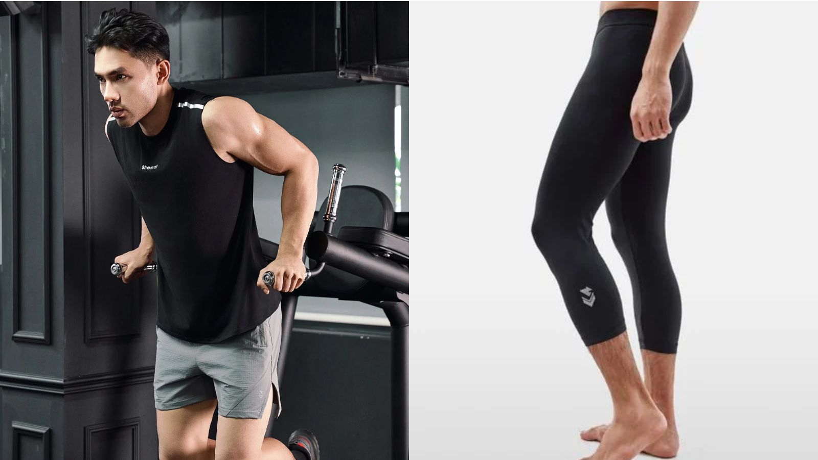 Áo sát nách Super Light mặc cùng quần legging Shamdi dài