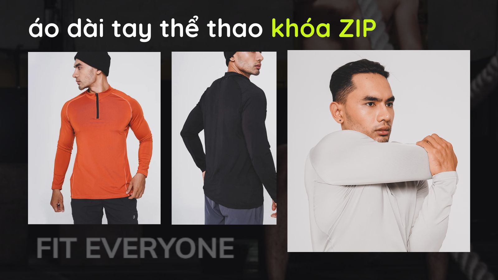 Áo dài tay thể thao khóa ZIP